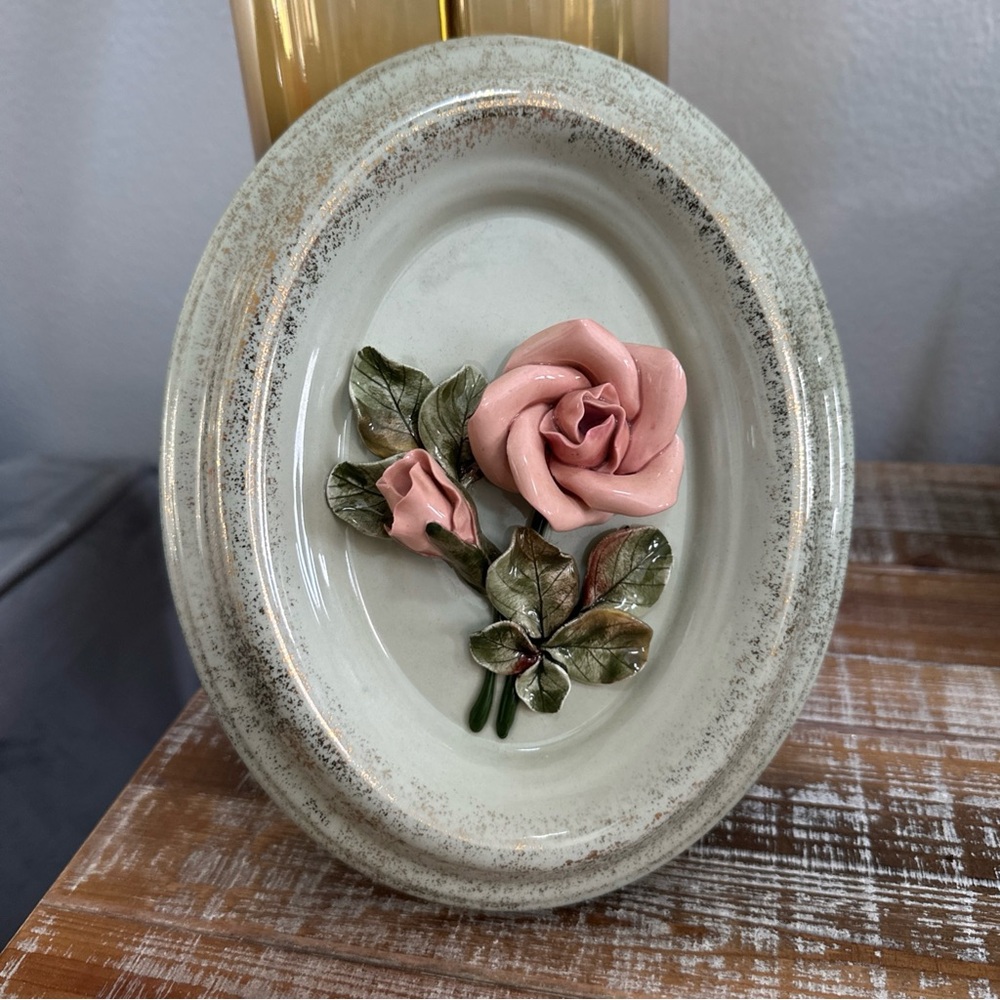 Porcelain Plate Franklin Mint Heirloom Collection The Roses Of Capodimonte VTG
